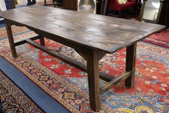Victorian oak refectory table, L250cm
